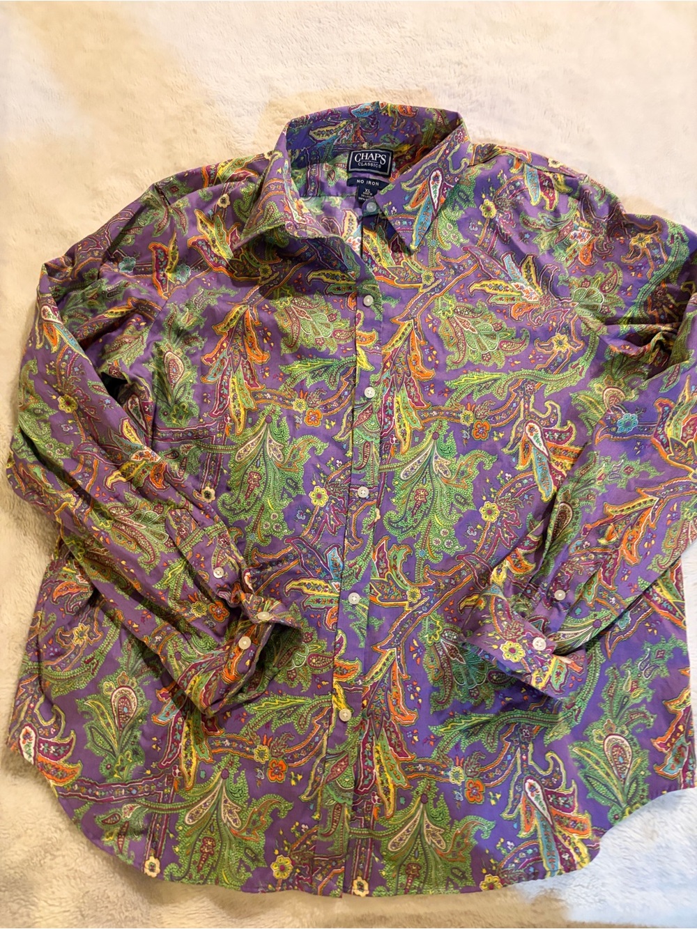 Chaps Purple Paisley Long-Sleeve Shirt